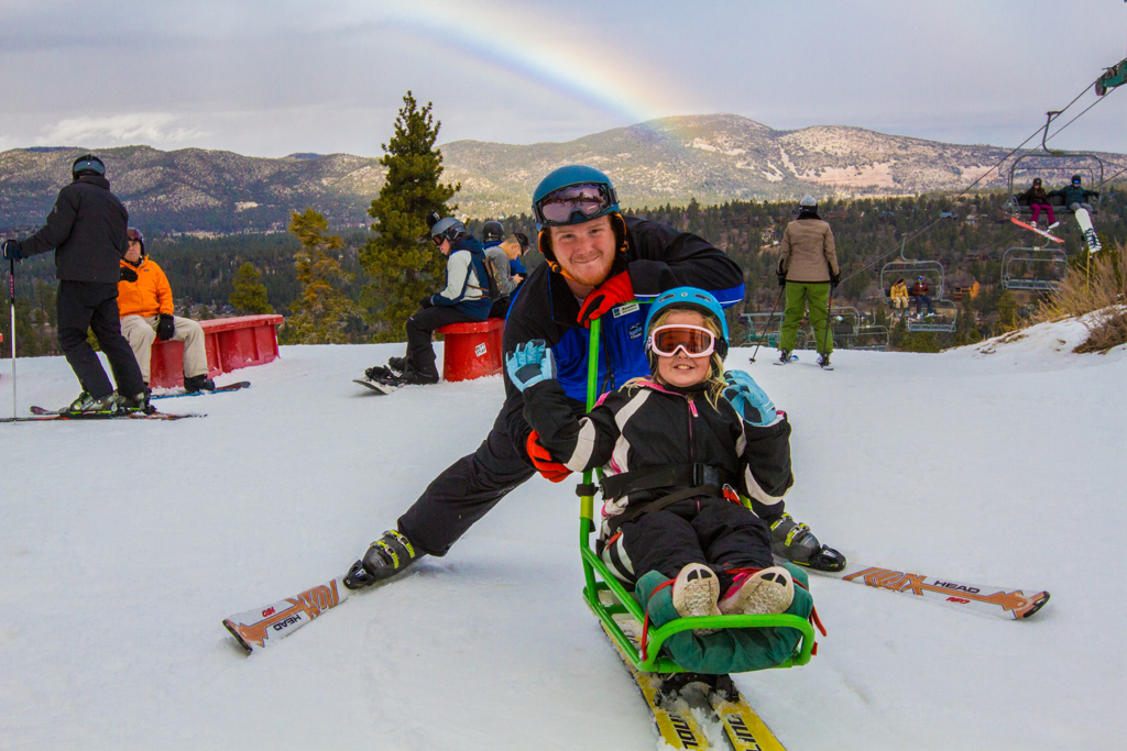 happy sit skiier